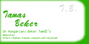 tamas beker business card